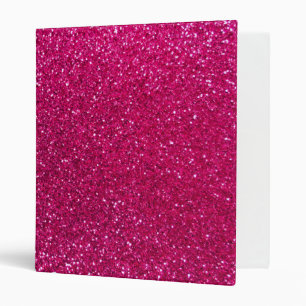 Neon hot pink glitter binder