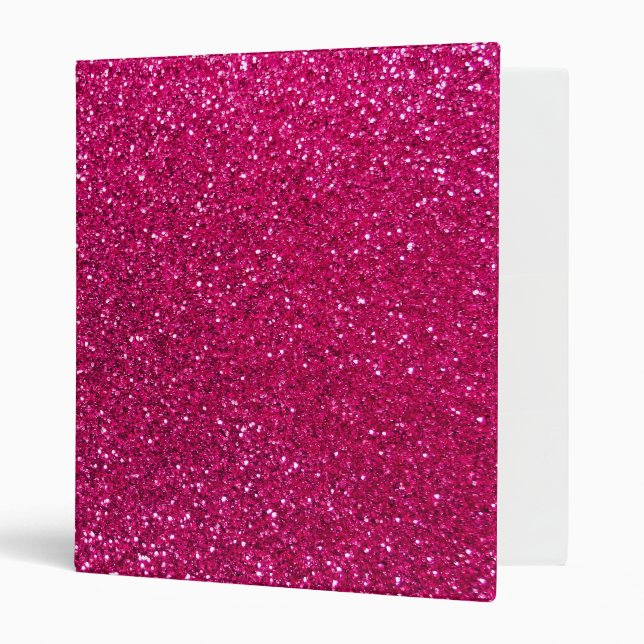 Neon hot pink glitter binder (Front/Inside)