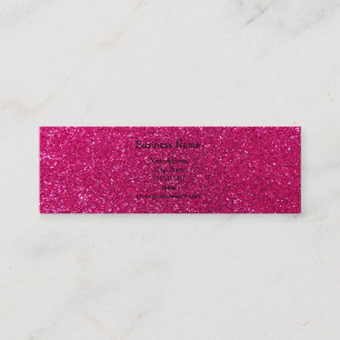 Neon hot pink glitter mini business card