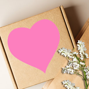 Neon Hot Pink Solid Colour Classic Heart Sticker