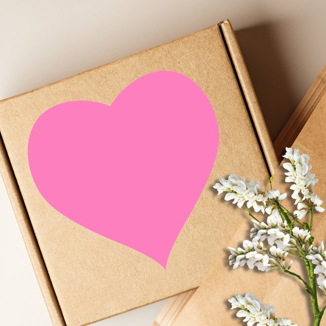Neon Hot Pink Solid Colour | Classic Heart Sticker (Creator Uploaded)