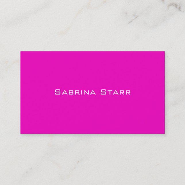 Neon Hot Pink Trend Colour  Personalized Card (Front)