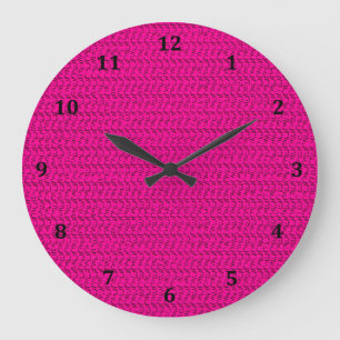 Neon Hot Pink Weave Mesh Look Large Clock