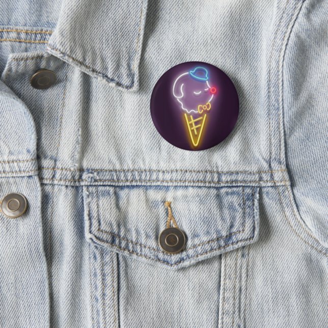 Neon Ice Cream 2 Inch Round Button (In Situ)