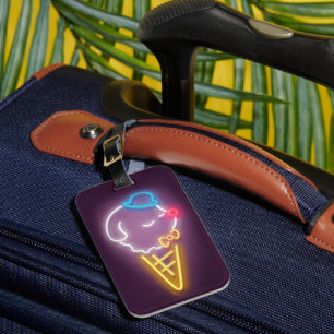 Neon Ice Cream Luggage Tag
