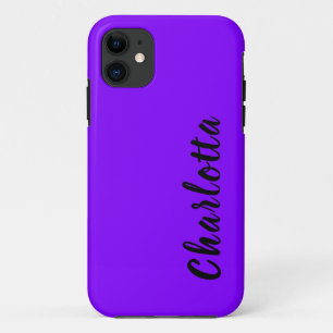 Neon Indigo Solid Colour   Custom Personalize iPhone 11 Case