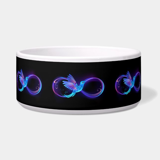 Neon Infinity Symbol with Glowing Hummingbird (Front)
