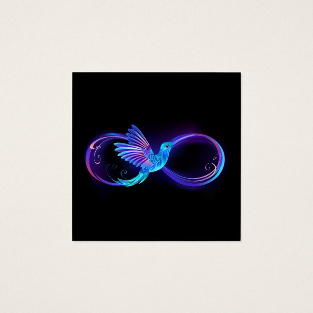 Neon Infinity Symbol with Glowing Hummingbird (Front)