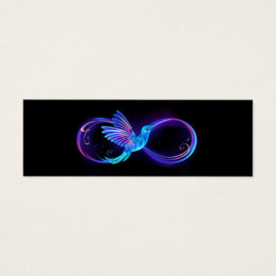 Neon Infinity Symbol with Glowing Hummingbird