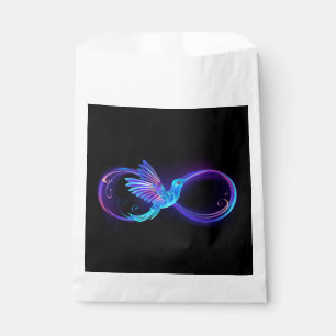 Neon Infinity Symbol with Glowing Hummingbird Favour Bag