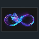 Neon Infinity Symbol with Glowing Hummingbird Flyer<br><div class="desc">Glowing,  purple infinity symbol with flying,  luminous,  blue hummingbird on black background. Neon.</div>