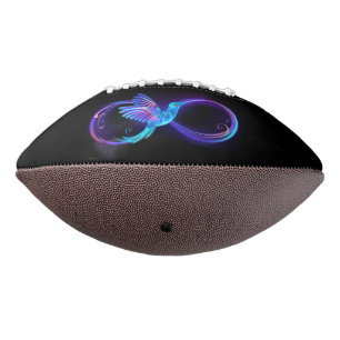 Neon Infinity Symbol with Glowing Hummingbird Football