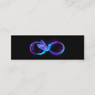 Neon Infinity Symbol with Glowing Hummingbird Loyalty Card