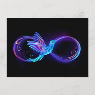 Neon Infinity Symbol with Glowing Hummingbird Menu