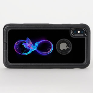 Neon Infinity Symbol with Glowing Hummingbird OtterBox Commuter iPhone XS Max Case