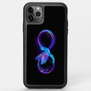Neon Infinity Symbol with Glowing Hummingbird OtterBox Symmetry iPhone 11 Pro Max Case