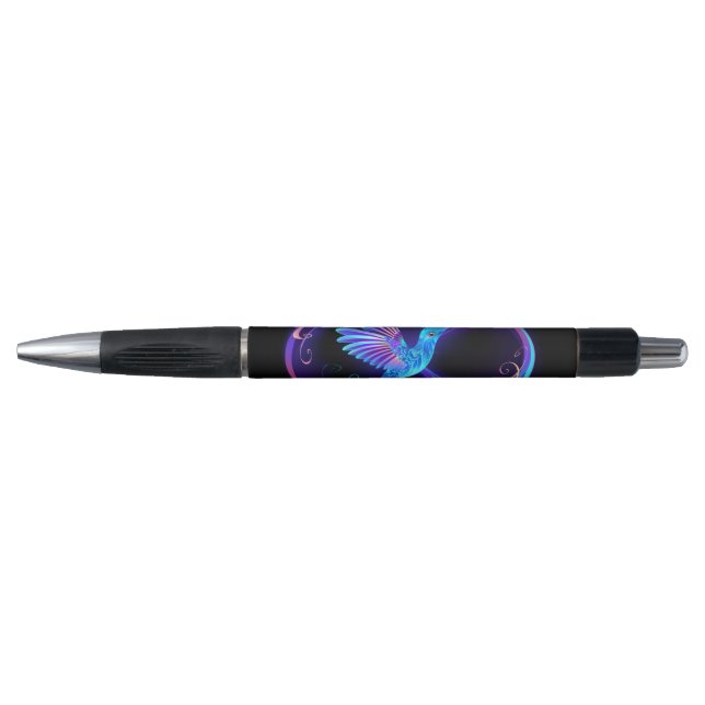 Neon Infinity Symbol with Glowing Hummingbird Pen (Front)