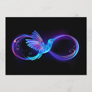 Neon Infinity Symbol with Glowing Hummingbird Program