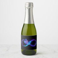 Neon Infinity Symbol with Glowing Hummingbird