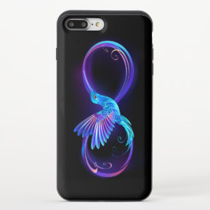 Neon Infinity Symbol with Glowing Hummingbird iPhone 8/7 Plus Slider Case