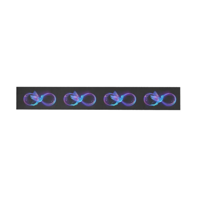 Neon Infinity Symbol with Glowing Hummingbird Wraparound Address Label (Individual)