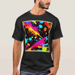 Neon Ink Splash Design T-Shirt