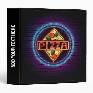 Neon Italian Pizzeria Pizza Kitchen Add Your Text  Binder