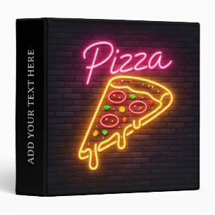 Neon Italian Pizzeria Pizza Kitchen Add Your Text Binder