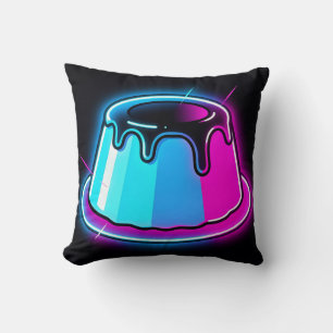 Neon Jelly Glow Dessert Art Throw Pillow