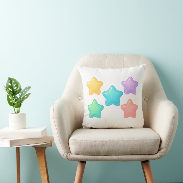Neon Jelly Star Pillow | Cute Kawaii Glow  (Chair)