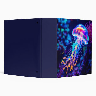 Neon Jellyfish Binder – Bioluminescent Ocean Glow