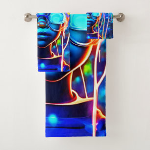 Neon Jellyfish Child Vision Bath Towel Set
