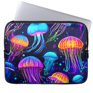 Neon Jellyfish Dreams Laptop Sleeve