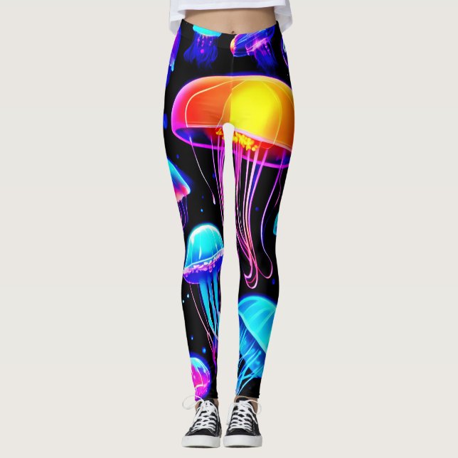 Neon Jellyfish Leggings (Front)