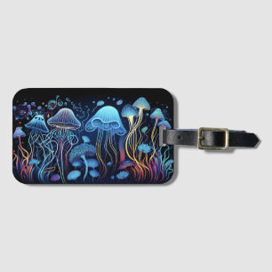 Neon Jellyfish Luggage Tag