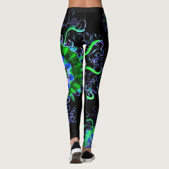 Neon Jellyfish Mandala Yoga Pants Running
