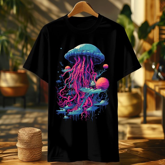 Neon Jellyfish Rave Shirt | Psychedelic Ocean Tee (Creator Uploaded)