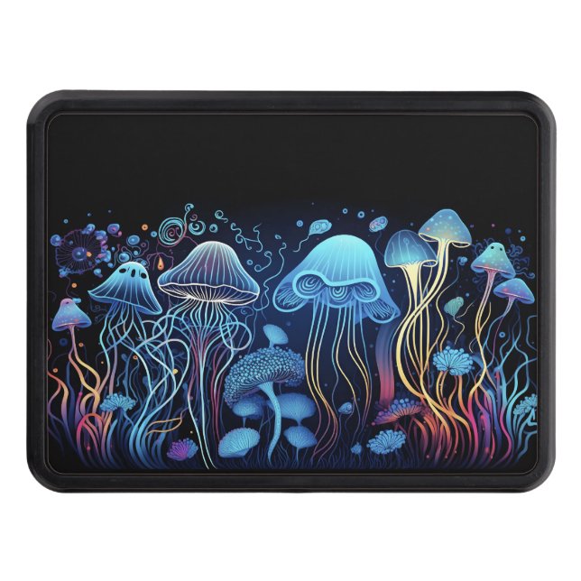 Neon Jellyfish Trailer Hitch Cover (Front)