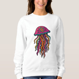 Neon Jellyfish Trippy Women's Sweatshirt