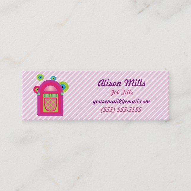 Neon Jukebox Mini Business Card (Front)