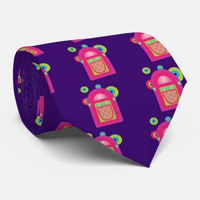 Neon Jukebox Tie (Rolled)