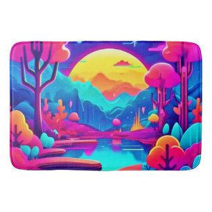 Neon Jungle Dream Art Bath Mat