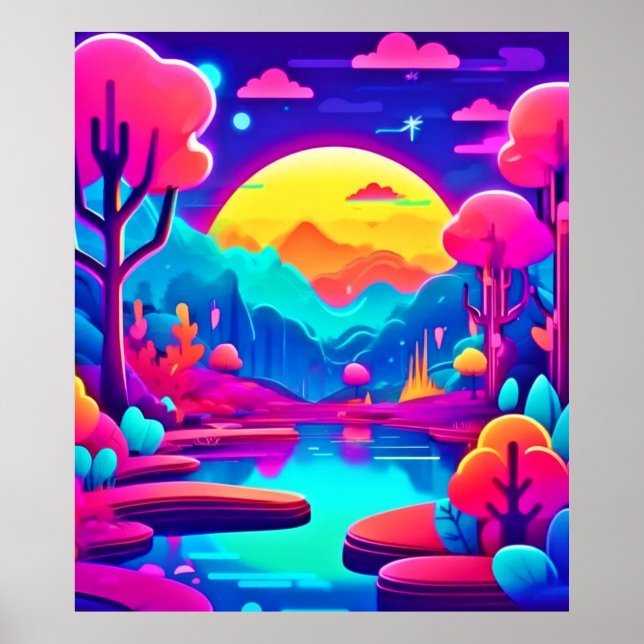 Neon Jungle Dream Art Poster (Front)