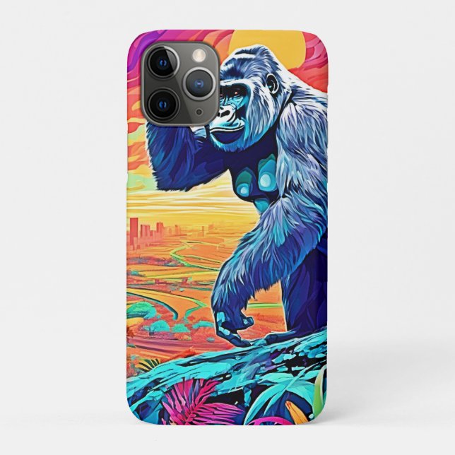 Neon Jungle Gorilla Urban Fantasy Case-Mate iPhone Case (Back)