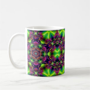 Neon Kaleidoscope Coffee Mug – Psychedelic Cup