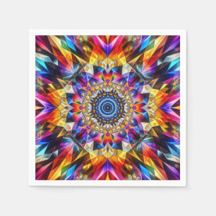Neon Kaleidoscope Design Napkin
