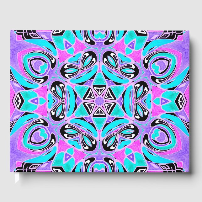 Neon kaleidoscope guest book (Front)