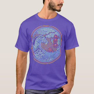 Neon Kanagawa Wave by Tobe Fonseca T-Shirt