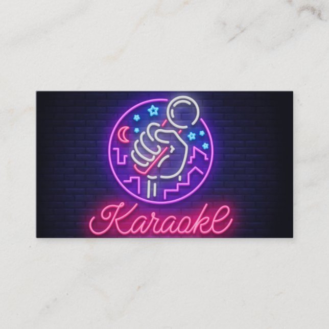 Neon Karaoke Bar Carte de visite (Devant)