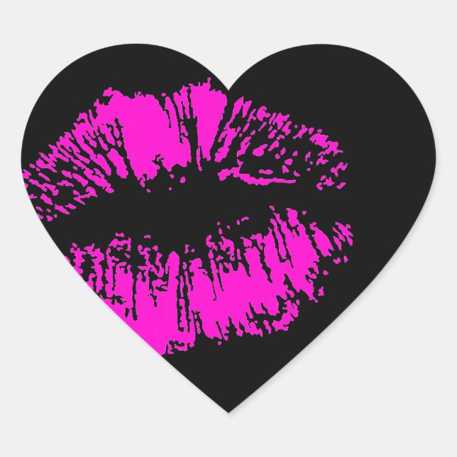 Neon Kiss Heart Sticker (Front)